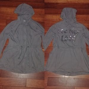 Soho street grey light parka sequin ny *like new*